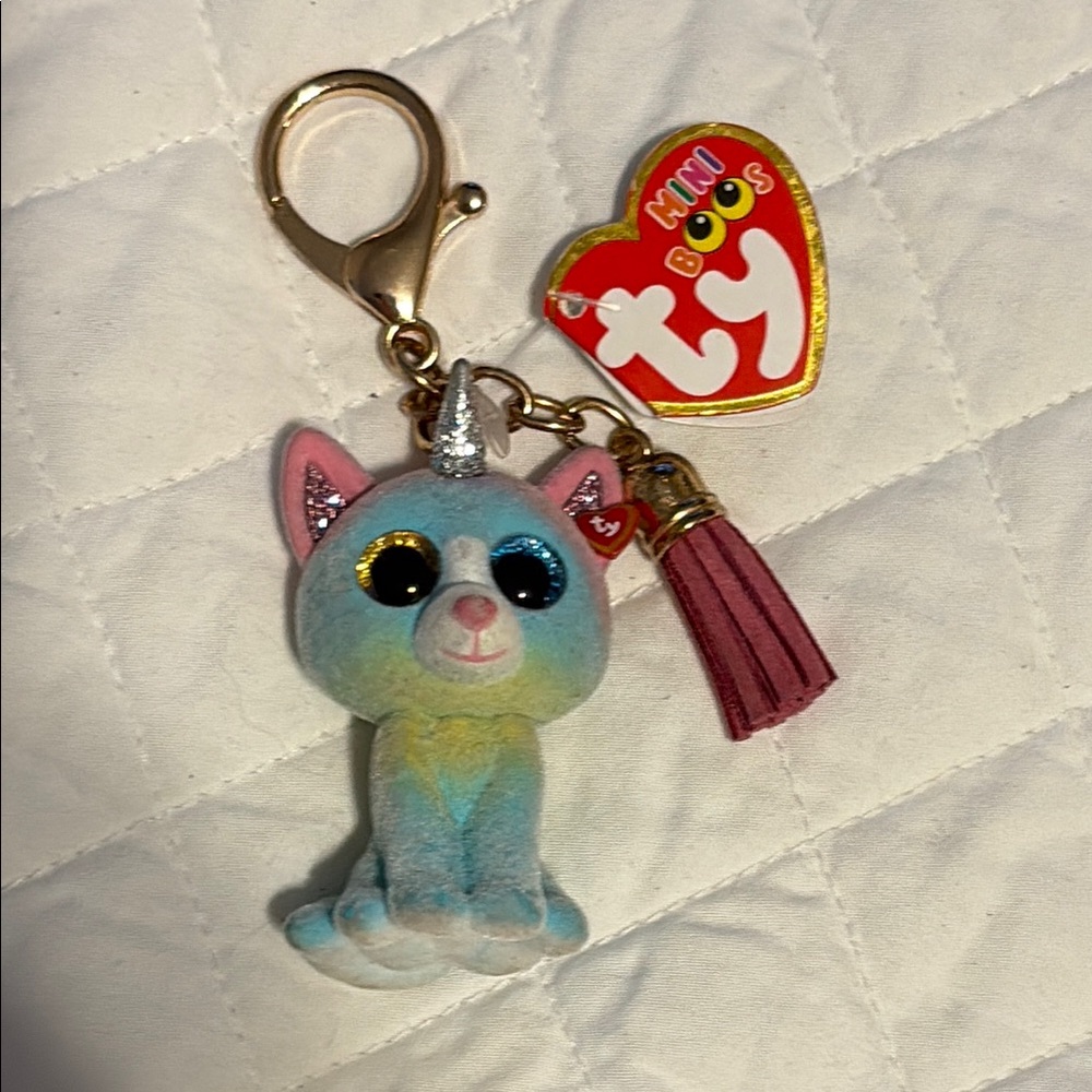 Ty Beanie Boo Cat Toy Blue and Pink